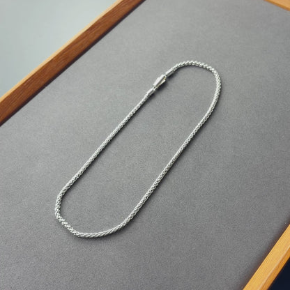 Łańcuch Pszenny Białe Złoto - 4mm