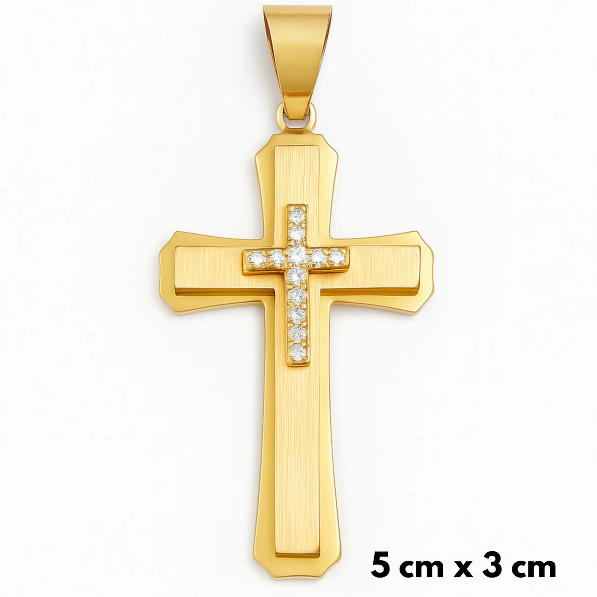 ZESTAW - Cuban Złoty 12mm + Zawieszka Royal Cross Złota